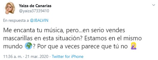 J Balvin criticado por vender mascarillas en pandemia por Coronavirus