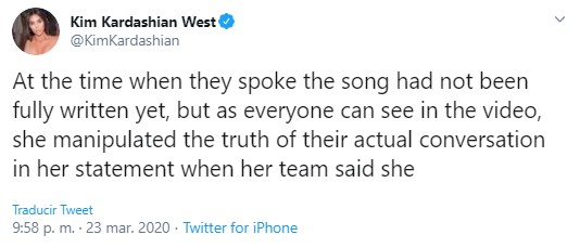 Kim Kardashian responde a Taylor Swift y la llama mentirosa