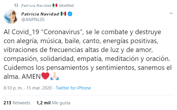 Paty Navidad duramente criticada por sus opiniones del coronavirus