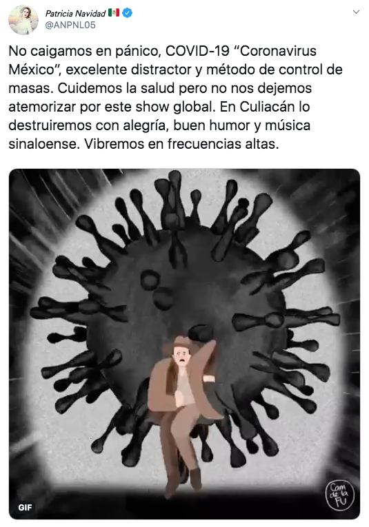 Paty Navidad asegura que la cura del Coronavirus es la música sinaloense