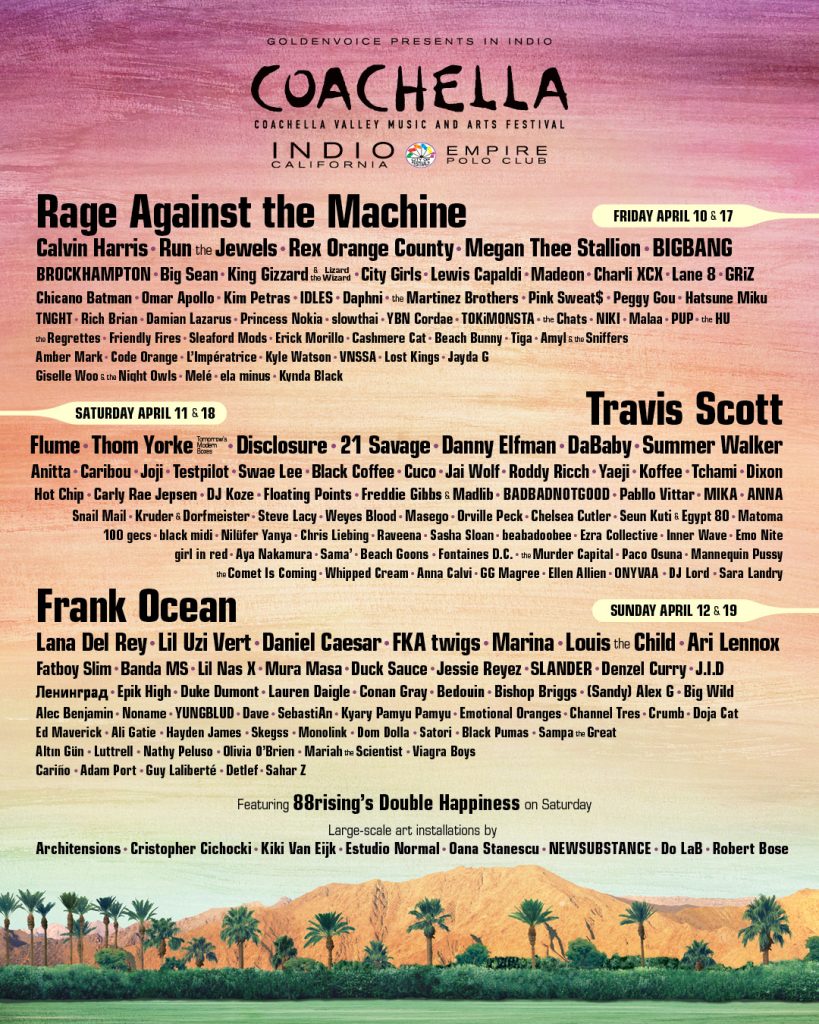 Posponen festival Coachella hasta octubre por Coronavirus