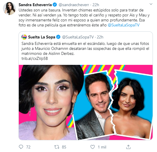 Sandra Echeverría habla de su relación con Mauricio Ochmann