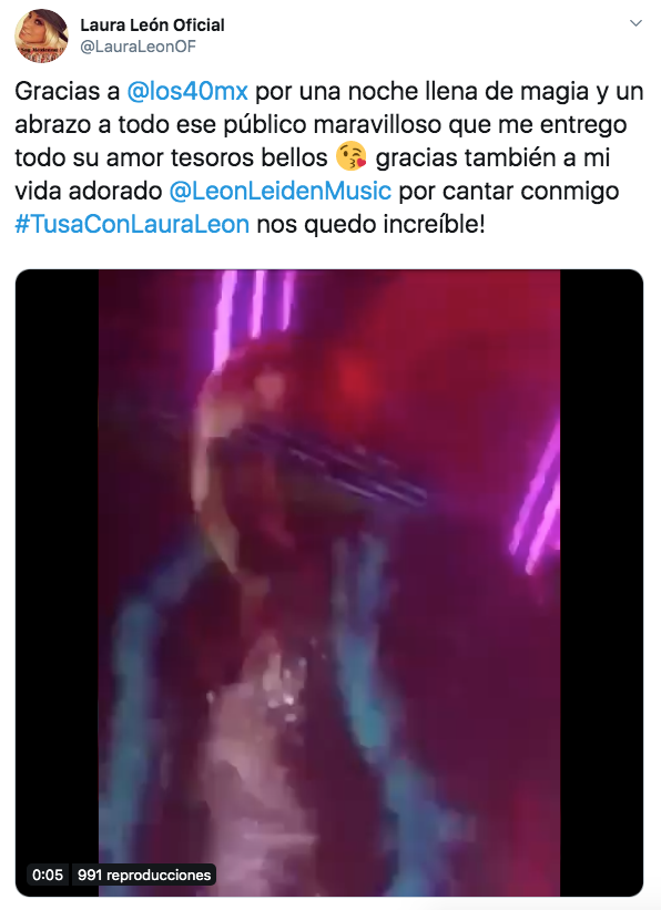 laura leon tesorito canta tusa en el EDC