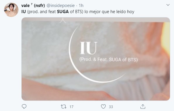 IU lanzará colaboración con SUGA de BTS