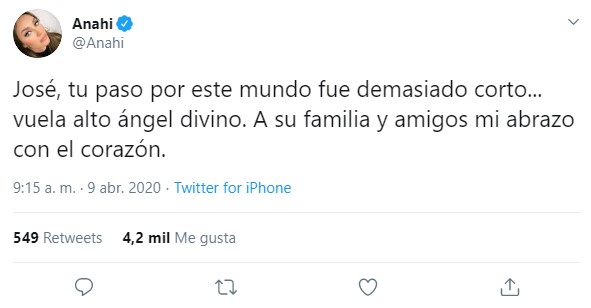 AnahÃ­ lamenta muerte de uno de sus fans en Nueva York
