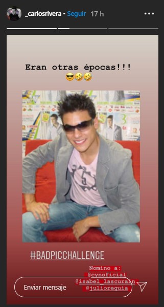 Carlos Rivera comparte foto de su juventud 