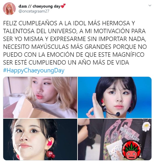 Chaeyoung de TWICE celebra cumpleaños con amor de ONCE