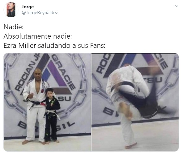 Ezra Miller ahorcando a una fan