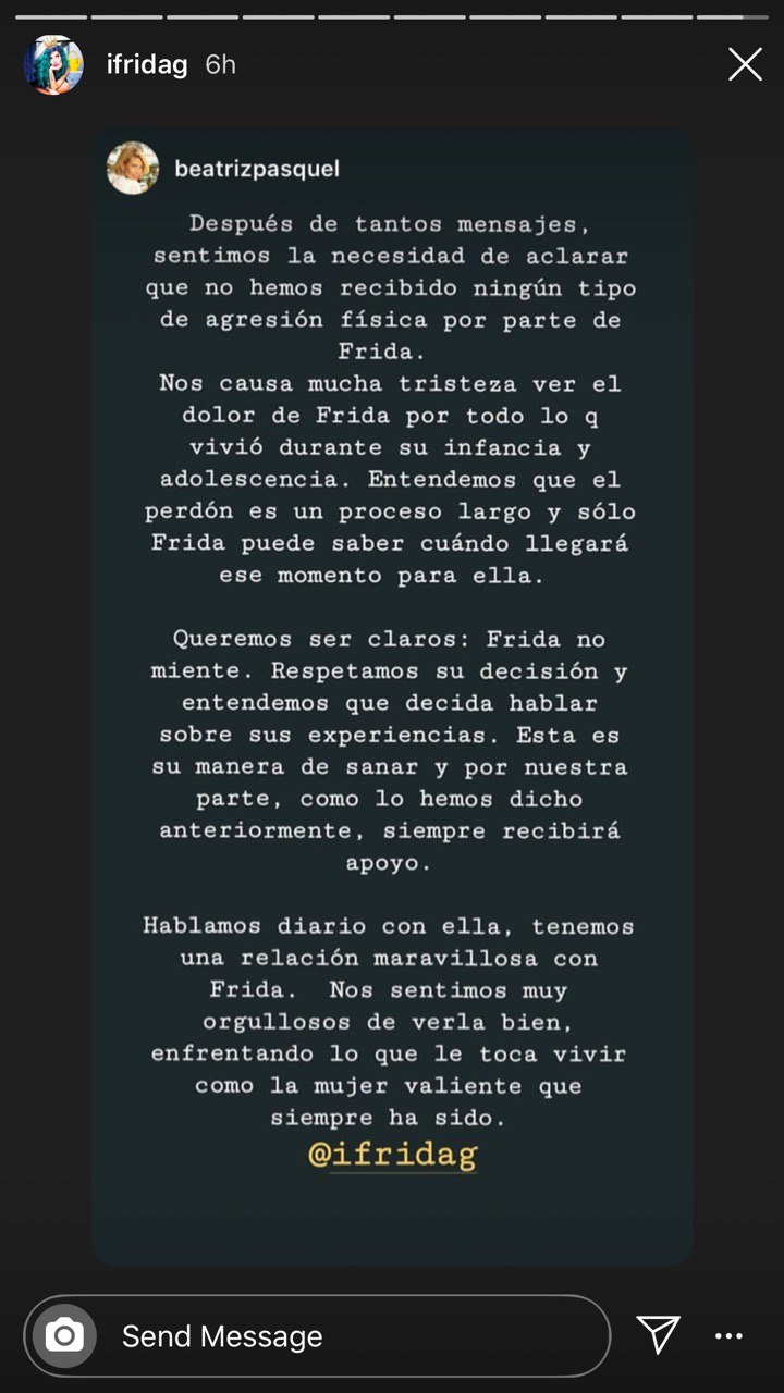 Beatriz Pasquel desmiente a Alejandra Guzman en defensa de Frida Sofía
