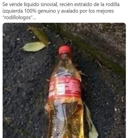 Liquido de las rodillas meme