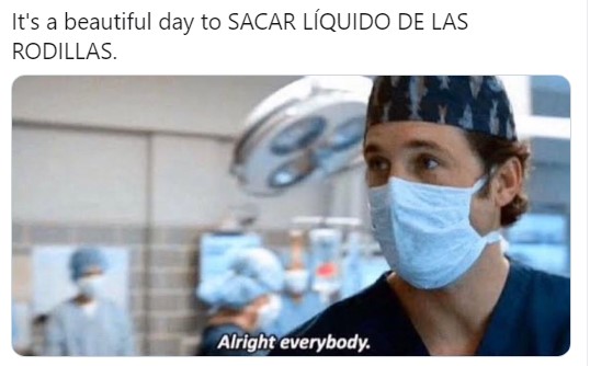 Liquido de las rodillas meme