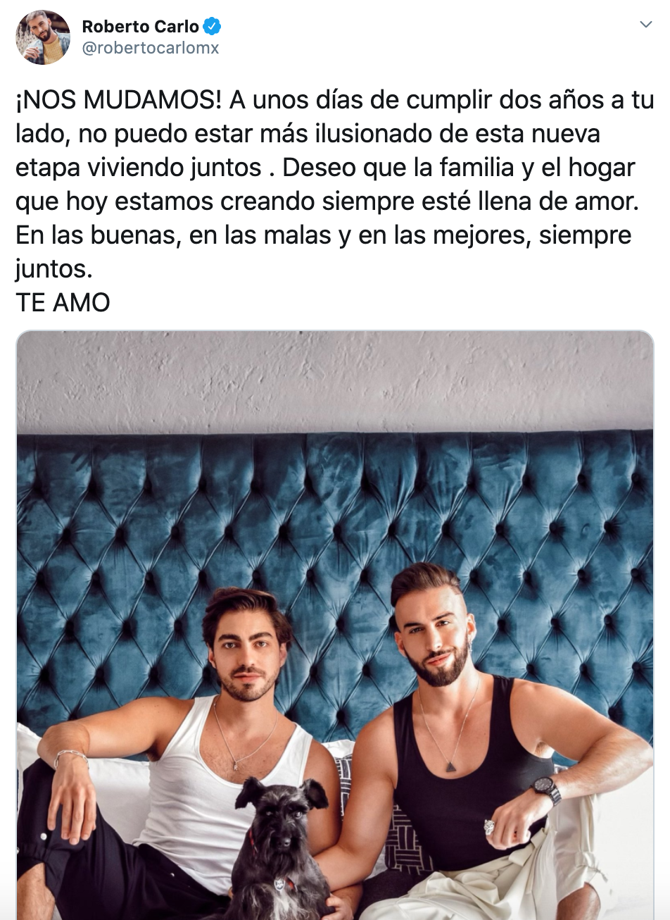 Roberto Carlo y su novio Rubén Kuri ya viven juntos