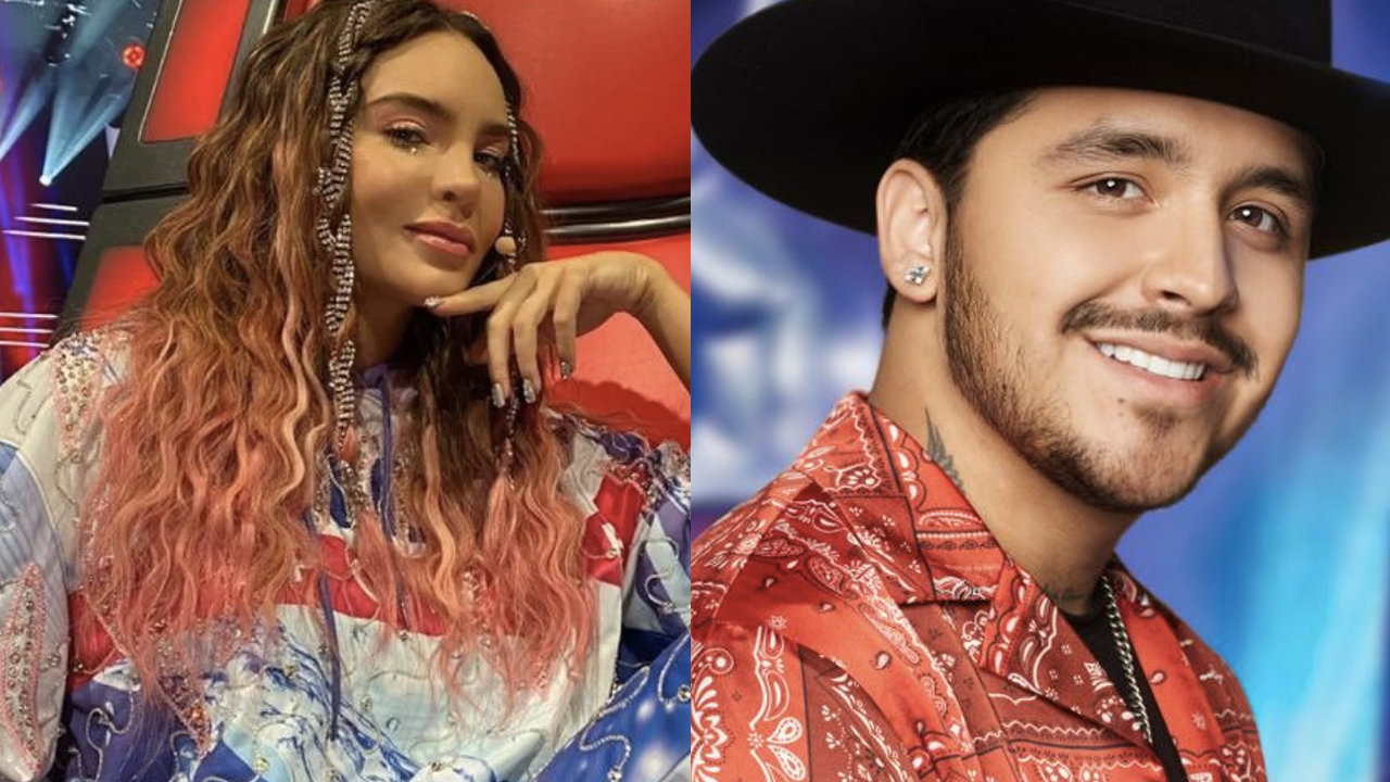 Las cámaras captaron a Belinda muy empalagosa con el cantante Christian Nodal durante el programa "La Voz".
