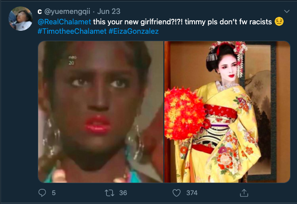Hace algunos unos años, Eiza se pintó la cara de negro en una escena de "Lola Érase una Vez" y ahora paga las consecuencias.