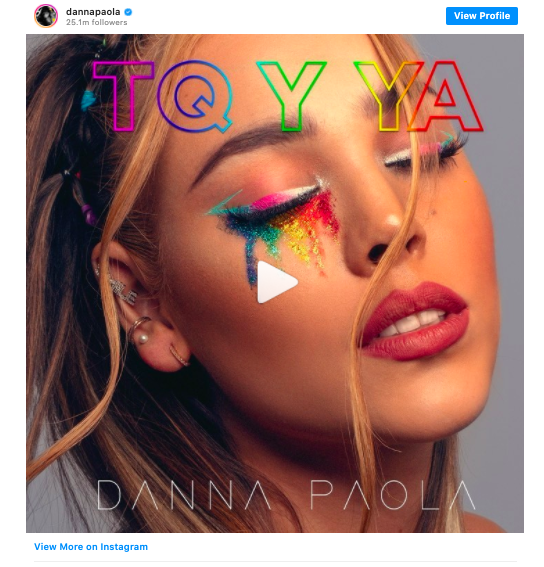 Danna Paola estrena TQ y Ya: Un tributo a la comunidad LGBT+