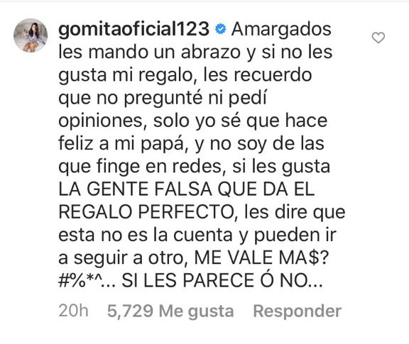 Destrozan a Gomita por regalo para su papá el día del padre