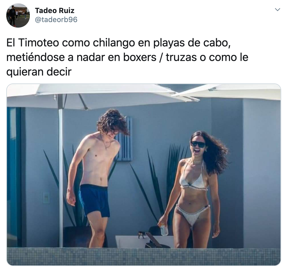 Memes de Eiza González y Timothée Chalamet