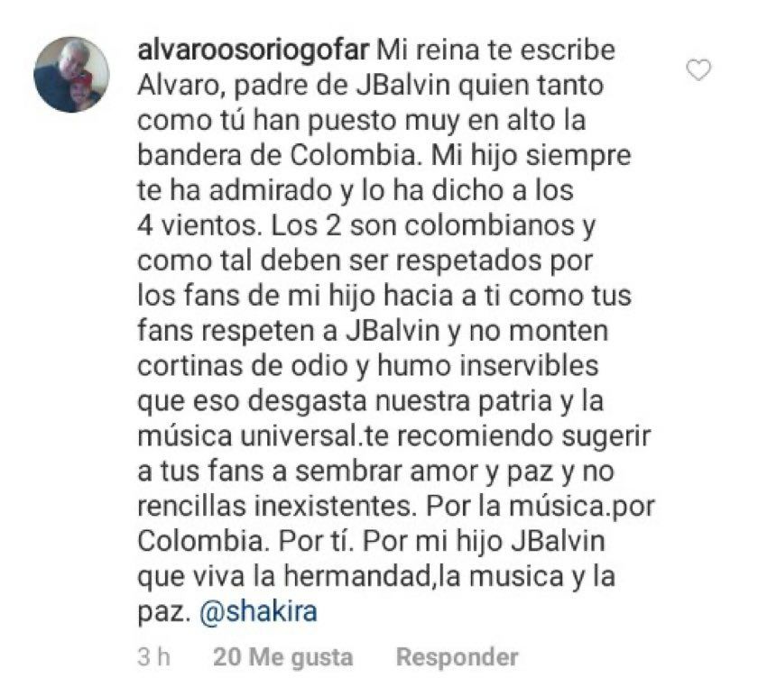 J Balvin habla mal de Shakira y sus fans lo destrozan