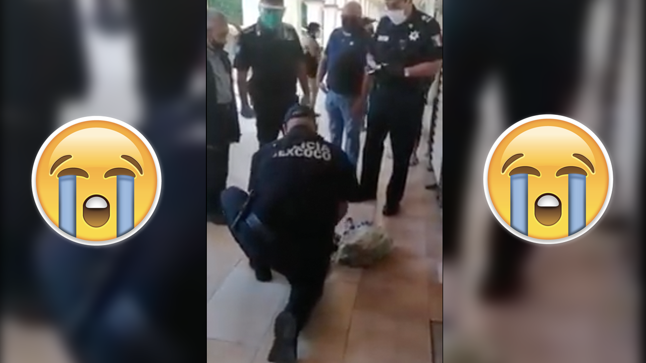 Policías le compran todo a un abuelito para que no se contagie de covid-19