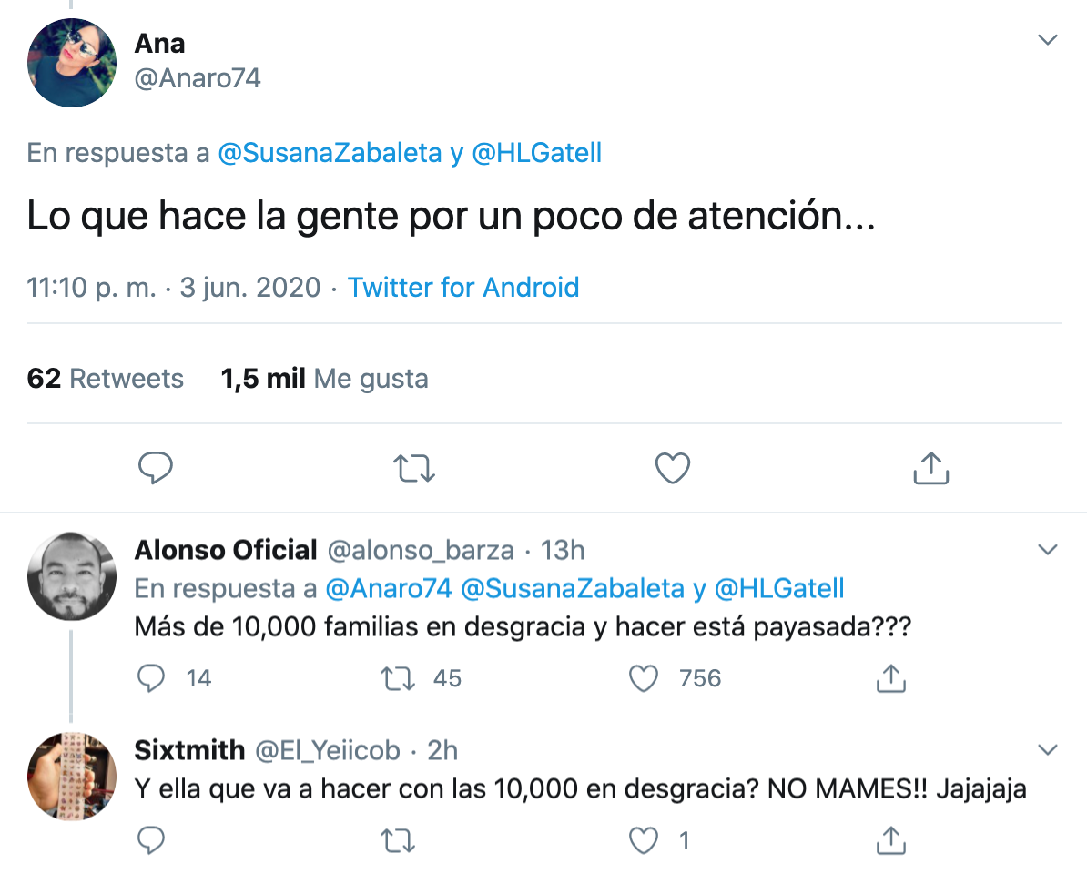 Susana Zabaleta manda video a Lopez Gatell