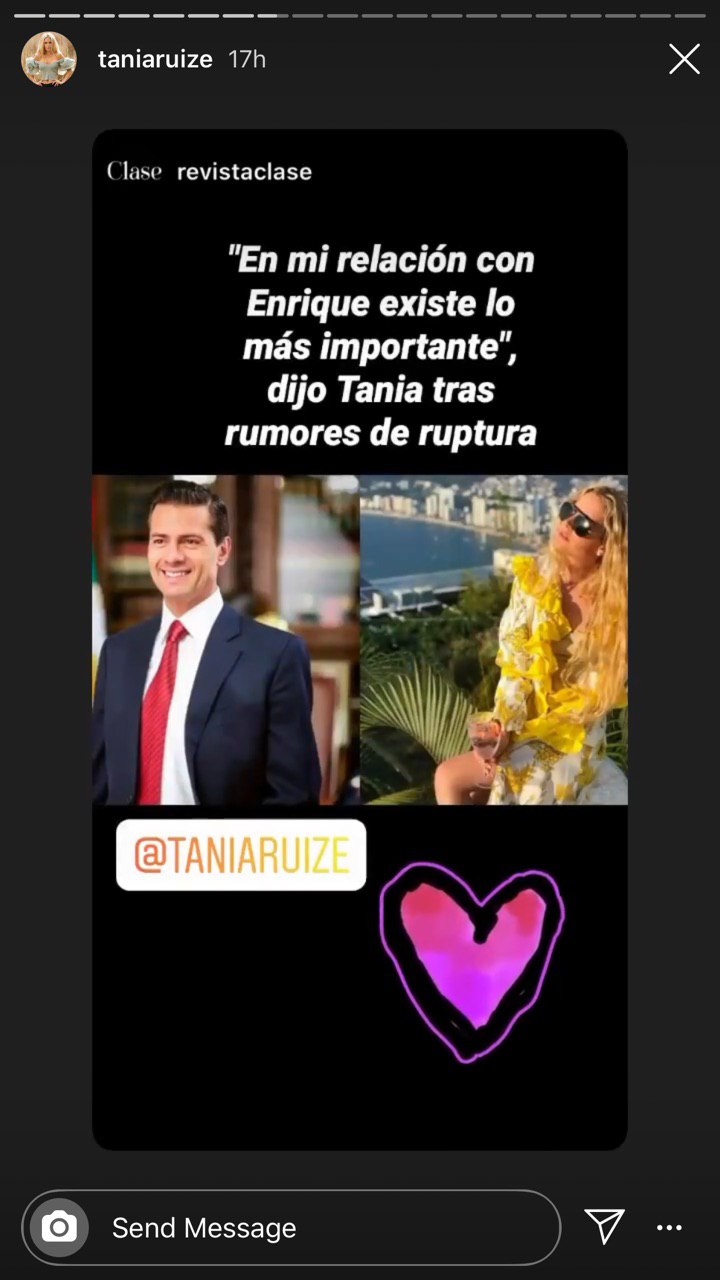 Aseguran que Tania Ruiz y PeÃ±a Nieto terminaron