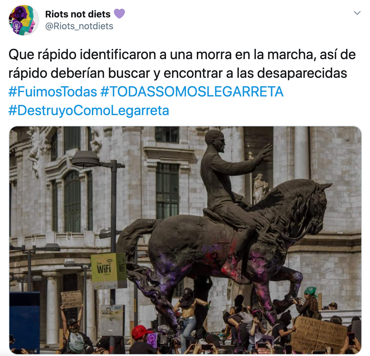 Andrea Legarreta desmiente relacion con manifestante que saqueó en Reforma