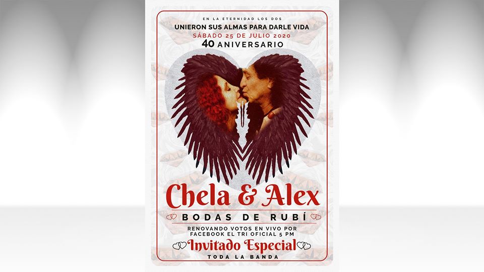 Alex y Celia Lora celebran 40 años de casados en un live de Facebook