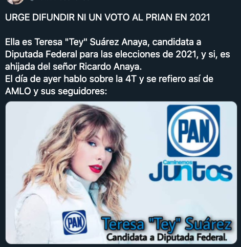 Aseguran Taylor Swift será candidata al PAN: Memes
