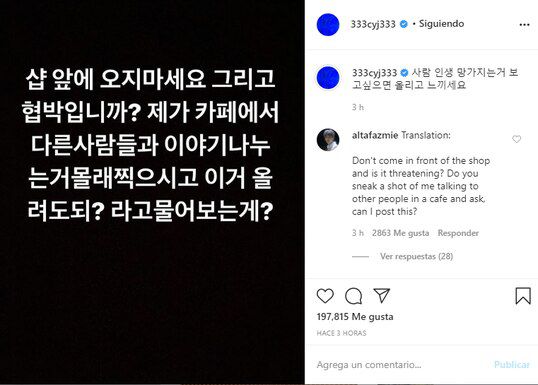 Youngjae preocupa fandom amenaza sasaeng
