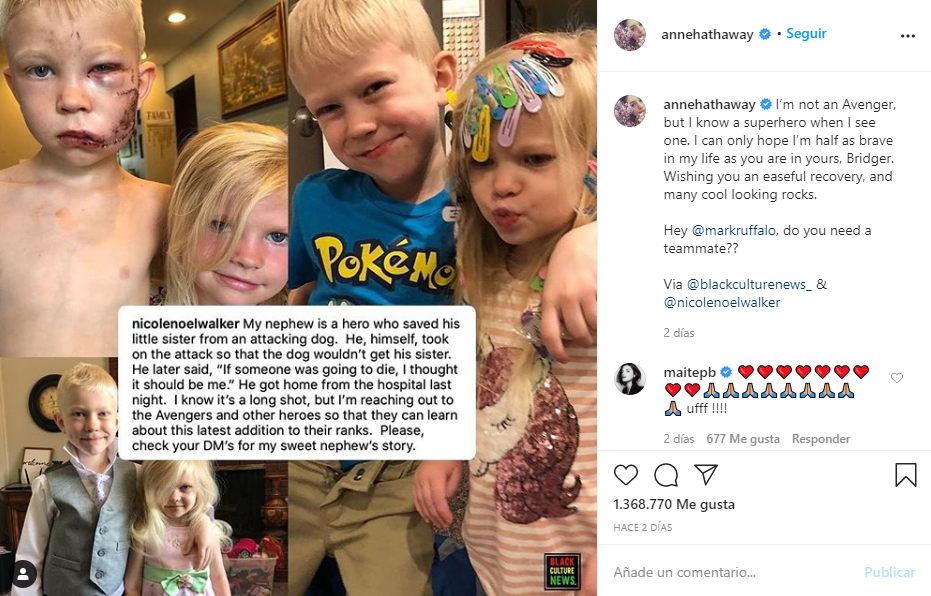 Avengers reconocen como héroe al niño que salvó a su hermana de un perro