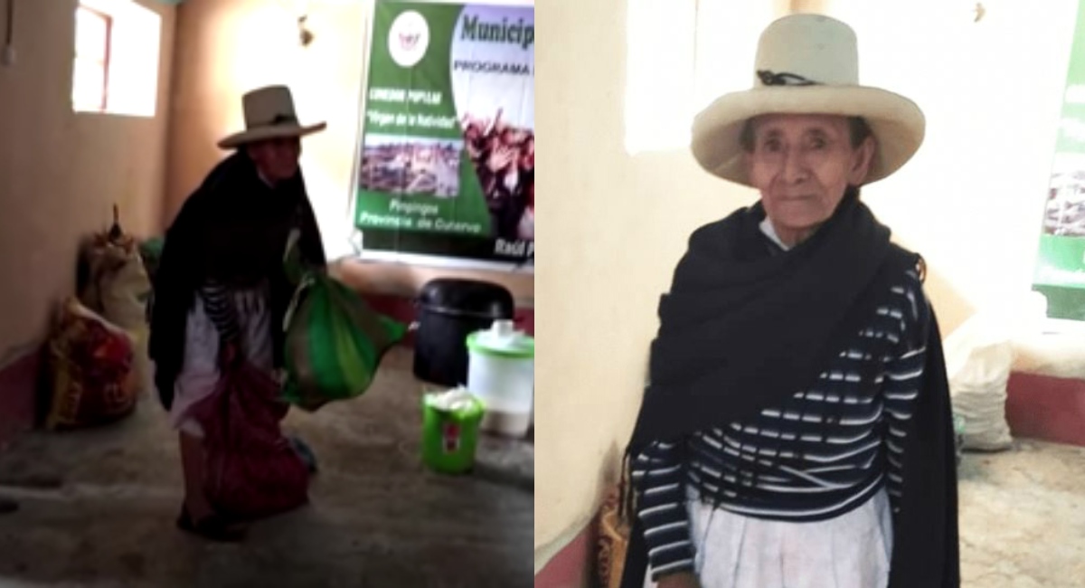 Abuelita campesina regala su cosecha afectados Covid 19
