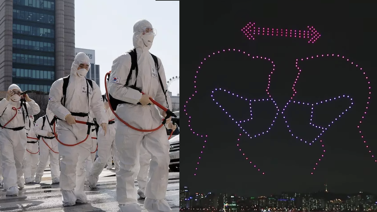 En Corea crean homenaje al personal de la salud con drones y se ve espectacular