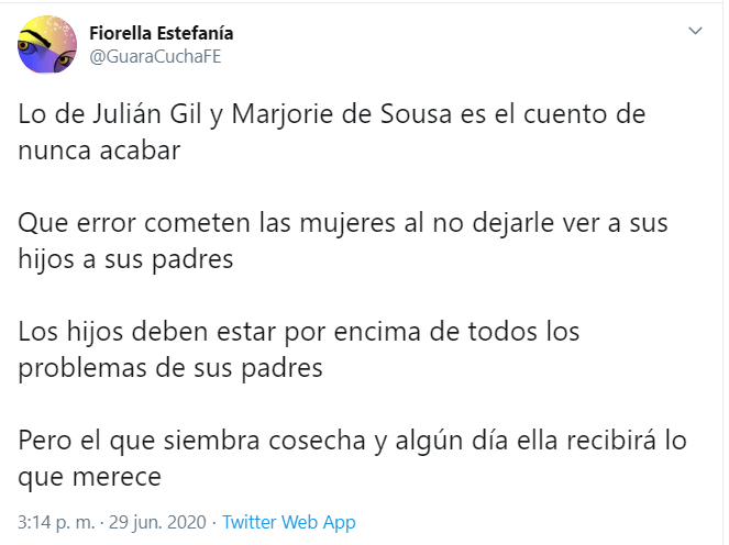 Marjorie de Sousa se defiende de pelea con Julián Gil