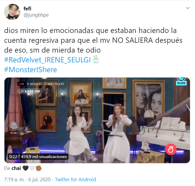 SM Entertainment retrasa el MV de Irene y Seulgi por tener "escenas sexuaIes"