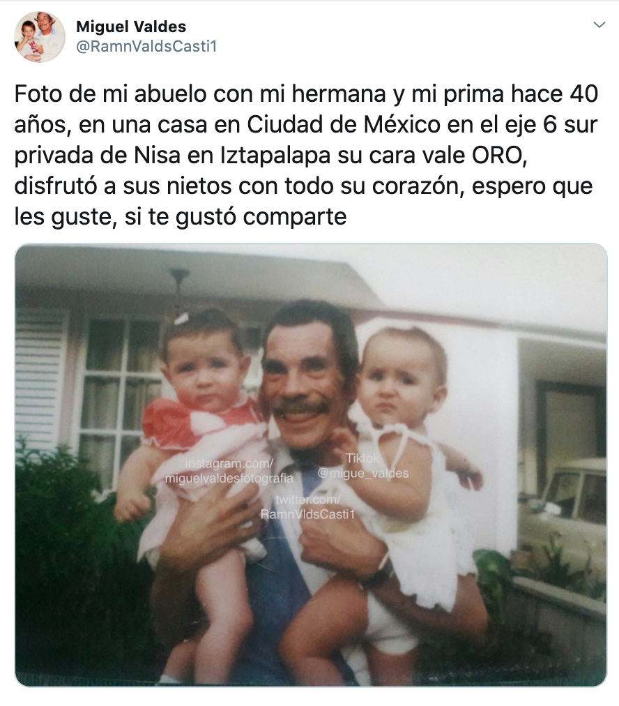 Don Ramón con sus nietos