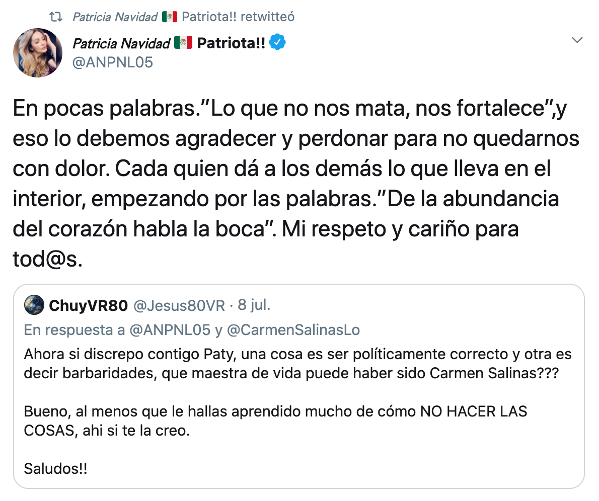 Paty Navidad responde a Carmen Salinas por llamarla "loquita"