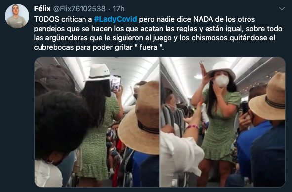 Bajan Lady Covid avión Cancún no usar cubrebocas: Video