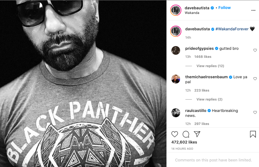 Los Vengadores se unen a las condolencias tras el fallecimiento de Chadwick Boseman