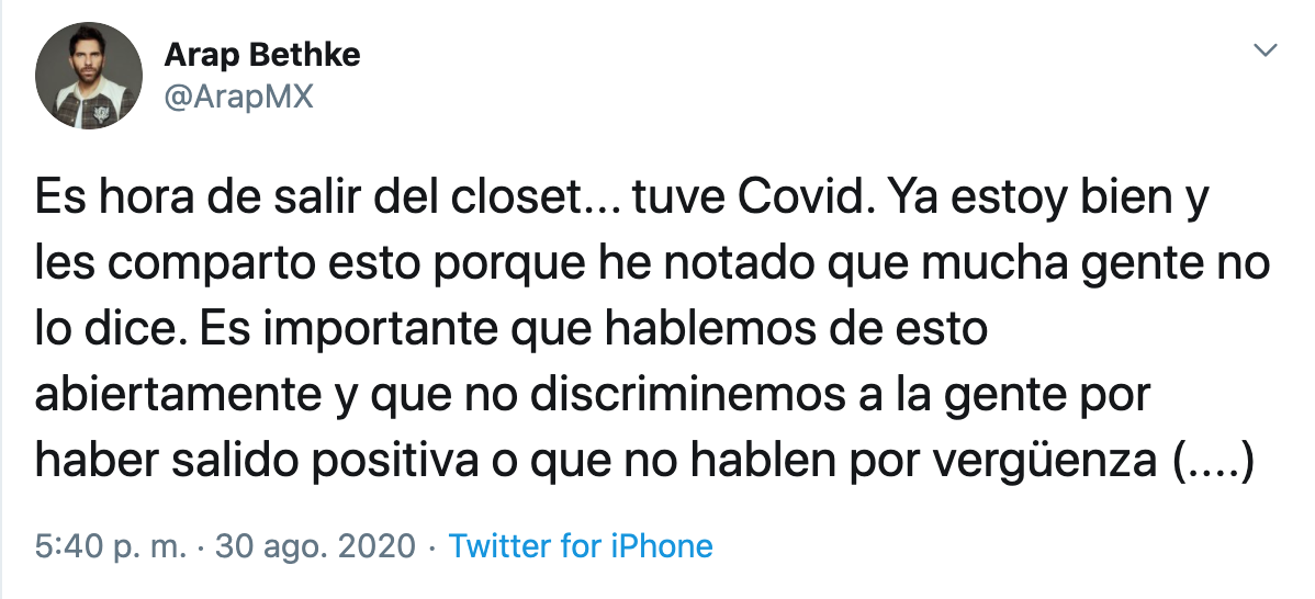 Arap Bethke confiesa que tiene Coronavirus
