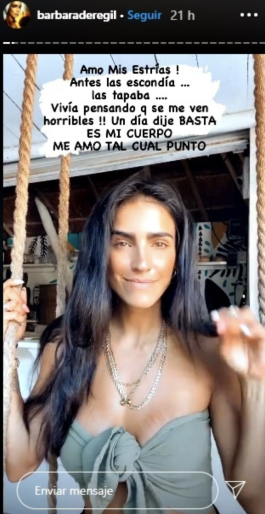 Bárbara de Regil presume estrías tiene en los pechos