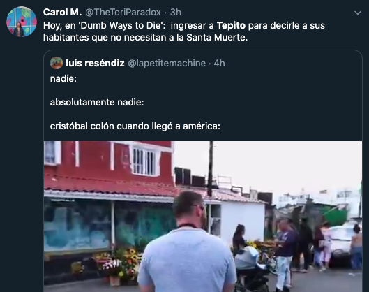 Gringo predica cristianismo en altar Santa Muerte: Tepito