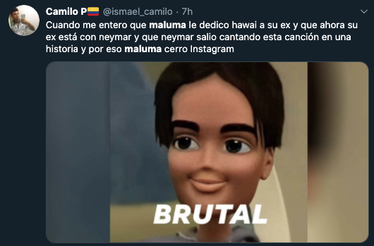 Maluma cierra Instagram tras burla Neymar por ex novia