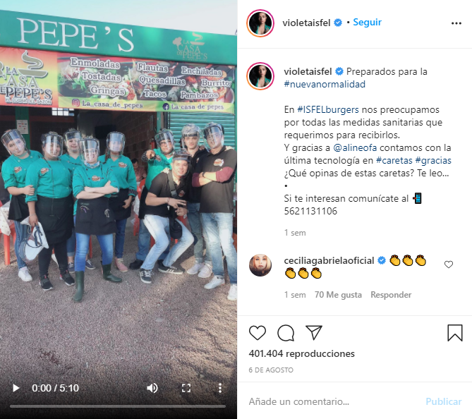 Violeta Isfel vende hamburguesas en su nuevo restaurante