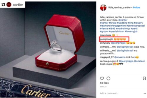 Anillo Georgina Rodríguez Instagram