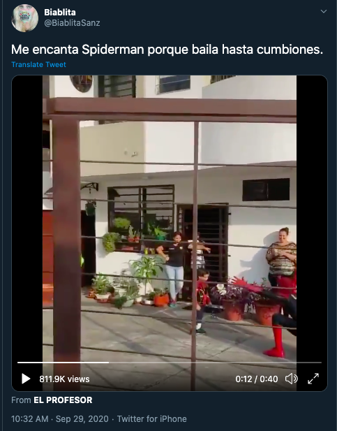 Spiderman famoso en twitter