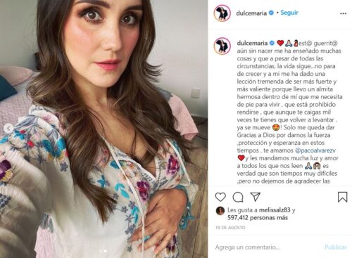 Dulce María revela detalles de su primer embarazo