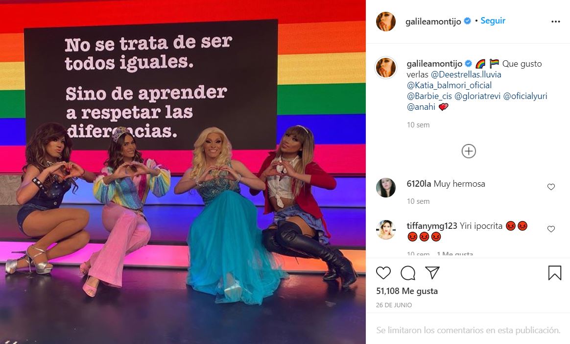 Galilea Montijo apoya a la comunidad LGBTI