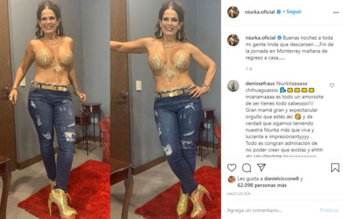 Niurka en un camerino de Monterrey