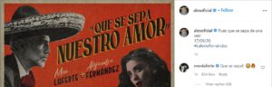 Alejandro Fernández y su publicación en Instagram
