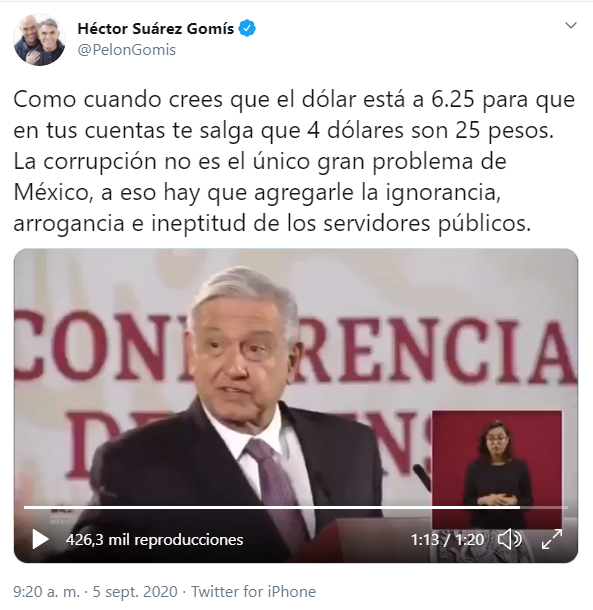 AMLO se equivoca y cotiza el dólar en 6.25 pesos